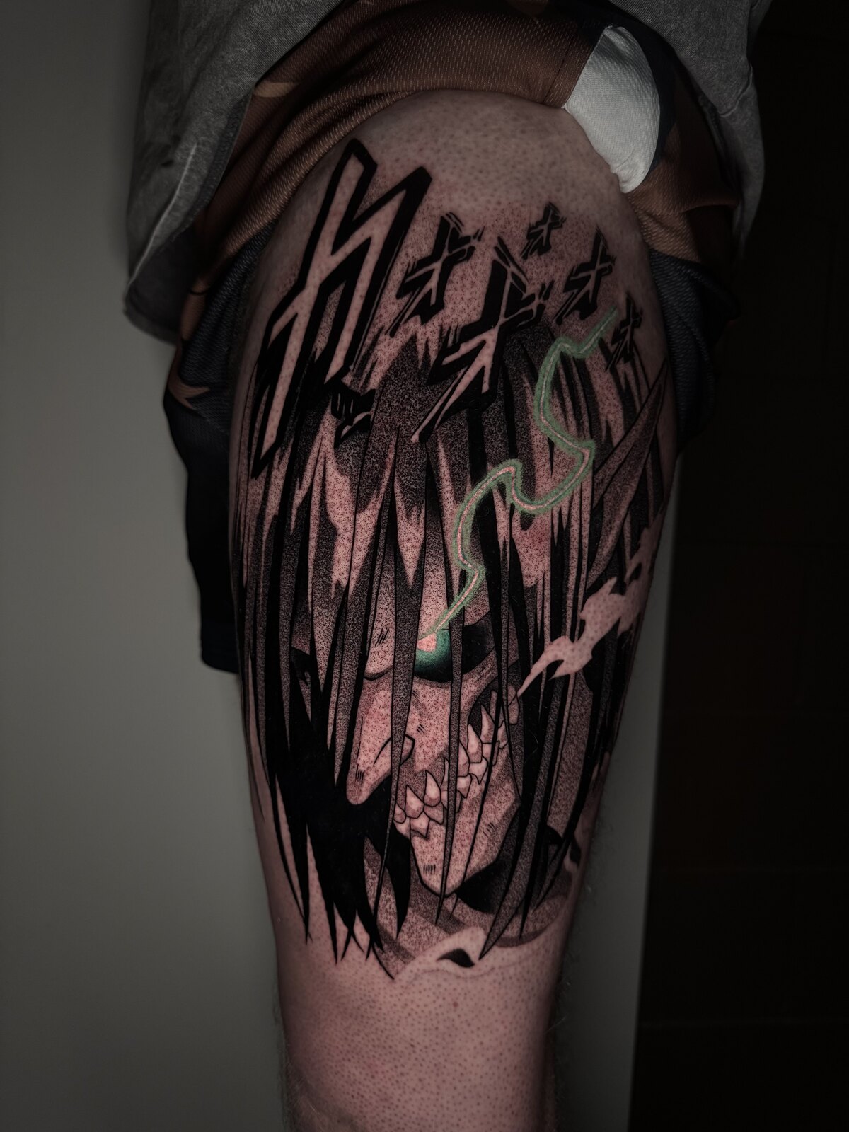 Color-infused anime tattoo by Anthony D. Rustik